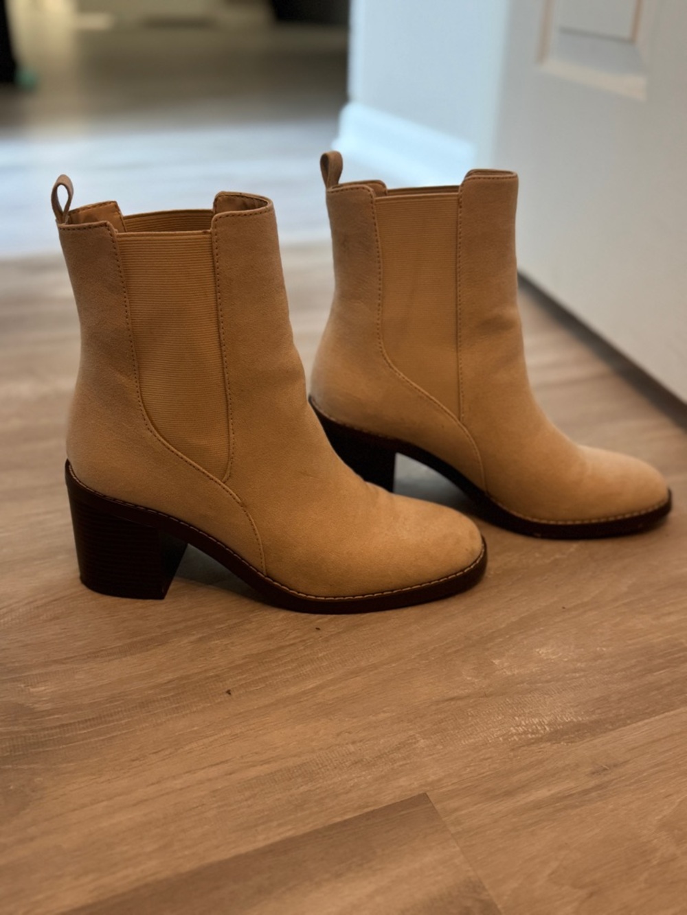 Tan Suede Ankle Boots - Size 7.5